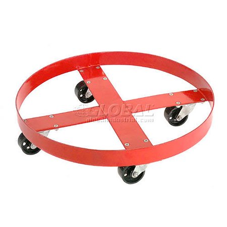 GLOBAL INDUSTRIAL Steel Drum Dolly for 30 Gallon Drum, Rubber Wheels 600 Lb. Capacity 233886